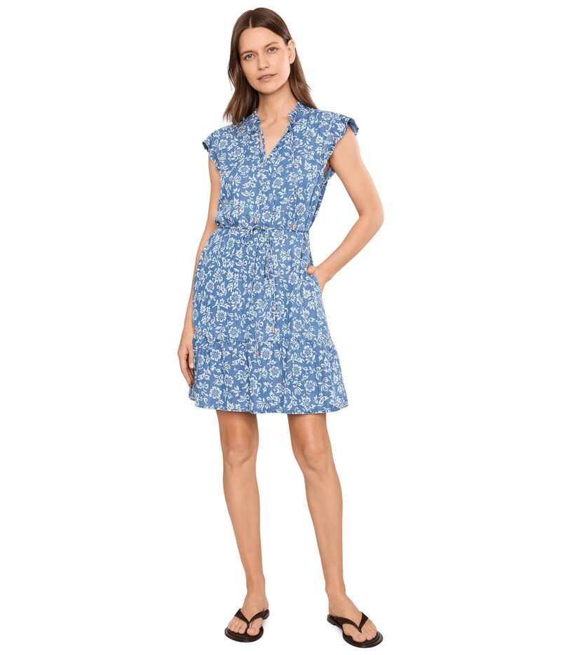 トッミーバハマ レディース トップス ワンピース Tommy Bahama Bahia Bloomshort Sleeve Short Dress Med Indigo Wash インディゴ