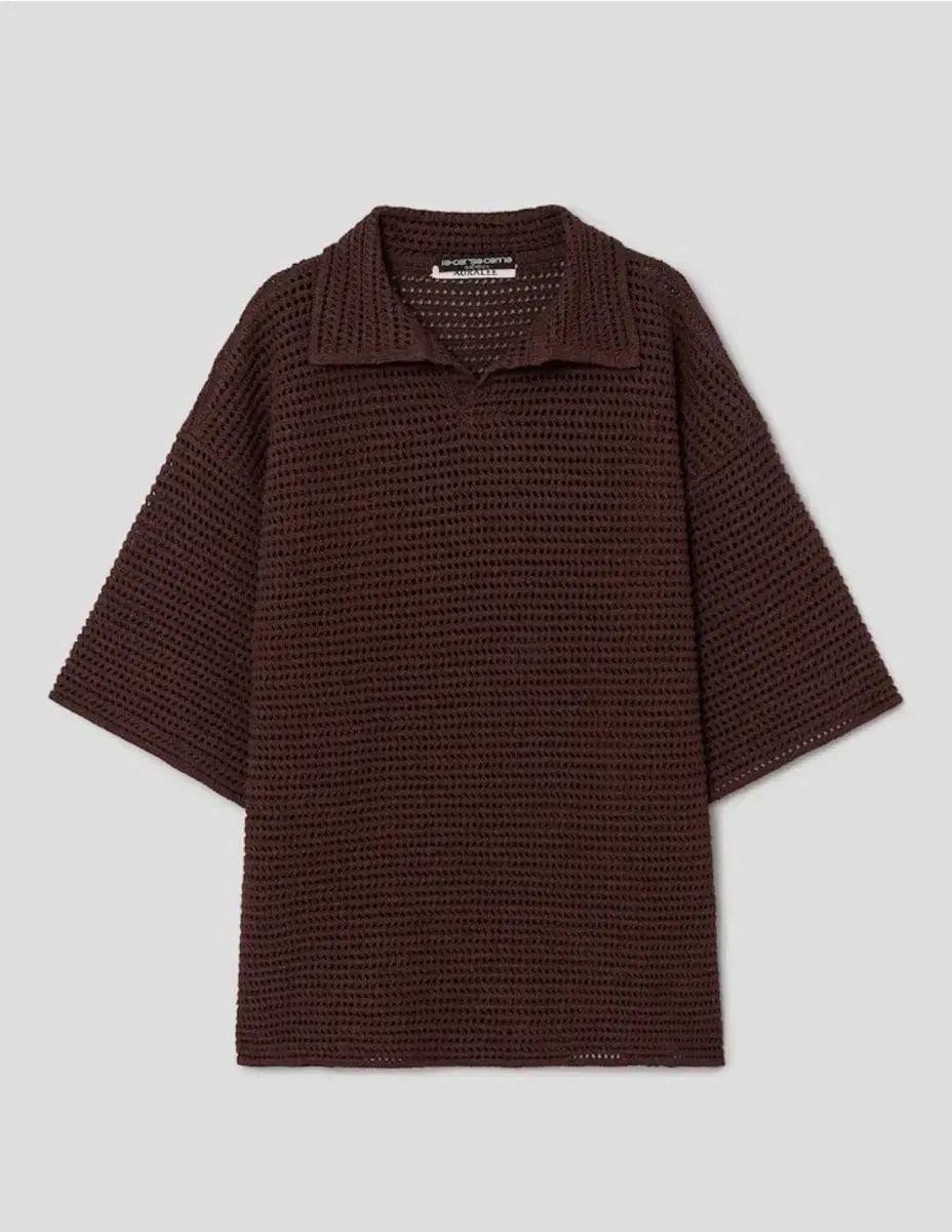 7 オーラリー シルクコットン メッシュニット ポロシャツ 半袖