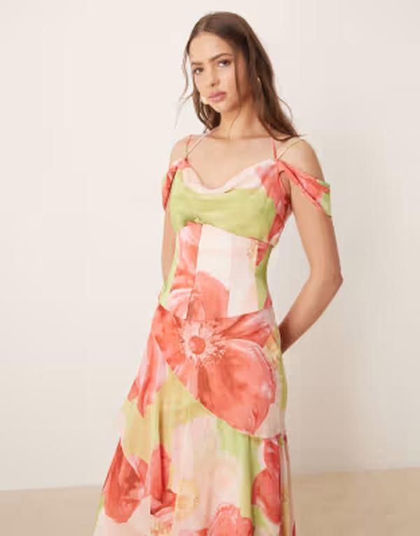 エバーニュー レディース トップス ワンピース フラワー柄 マキシ フラワー Ever New detachable corset maxi dress oversized floral Red Fl 33,670円