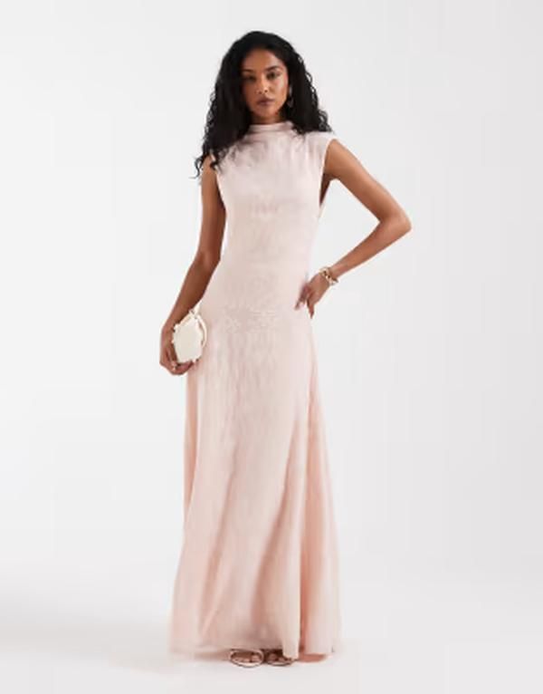 プリティラヴィッシュ レディース トップス ワンピース ハイネック フラワー柄 マキシ フラワー Pretty Lavish dropped waist high neck textu red flo 28,470円