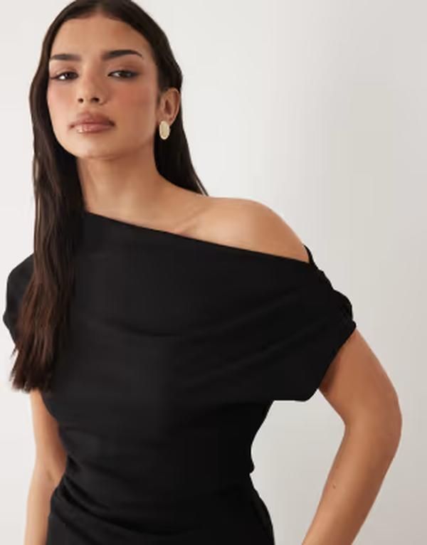 ジーナトリコ レディース トップス Tシャツ アシンメトリー Gina Tricot asymmetric top Black ブラック