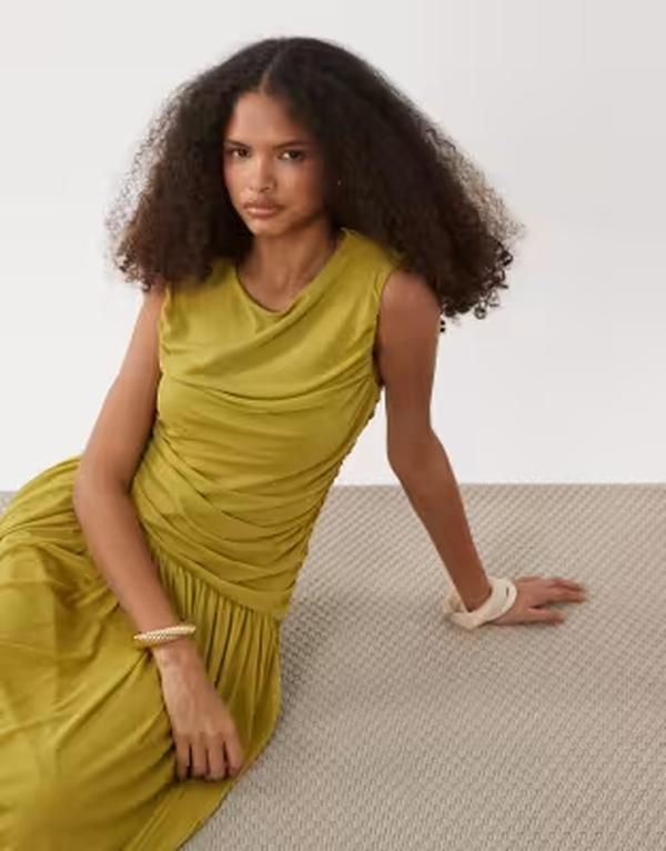 ヴェロモーダ レディース トップス ワンピース アシンメトリー ギャザー ノースリーブ マキシ Vero Moda sleeveless ruchedetail maxi dress with asy 20,866円