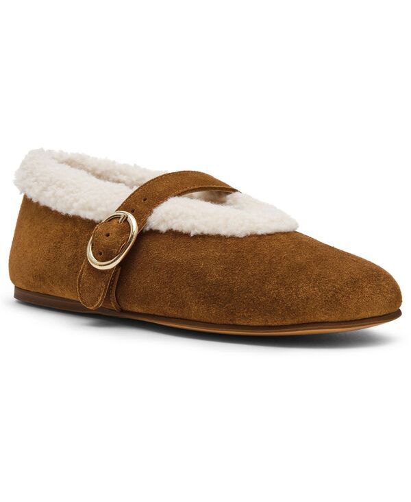 スティーブ マデン レディース シューズ パンプス Steve Madden Womens Lodge Cozy Adjustable Strap Mary Jane Flats Chestnut S