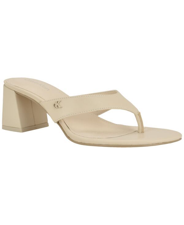 カルバンクライン レディース シューズ サンダル ヒール Calvin Klein Womens Locinda Thong Block Heel Dressandals Ivory アイボリー