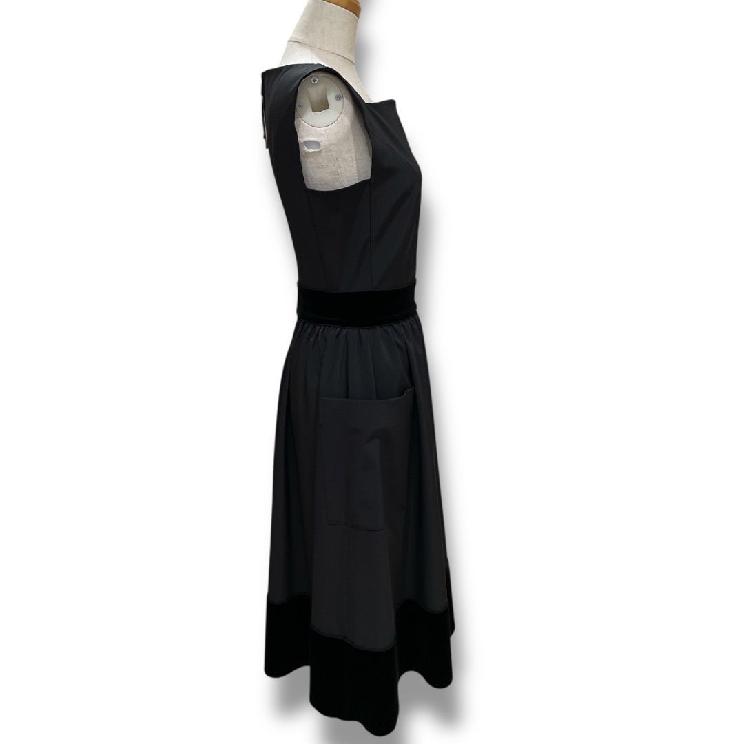 FOXEY NEW YORK フォクシーニューヨーク ベロア切替スクエアネック