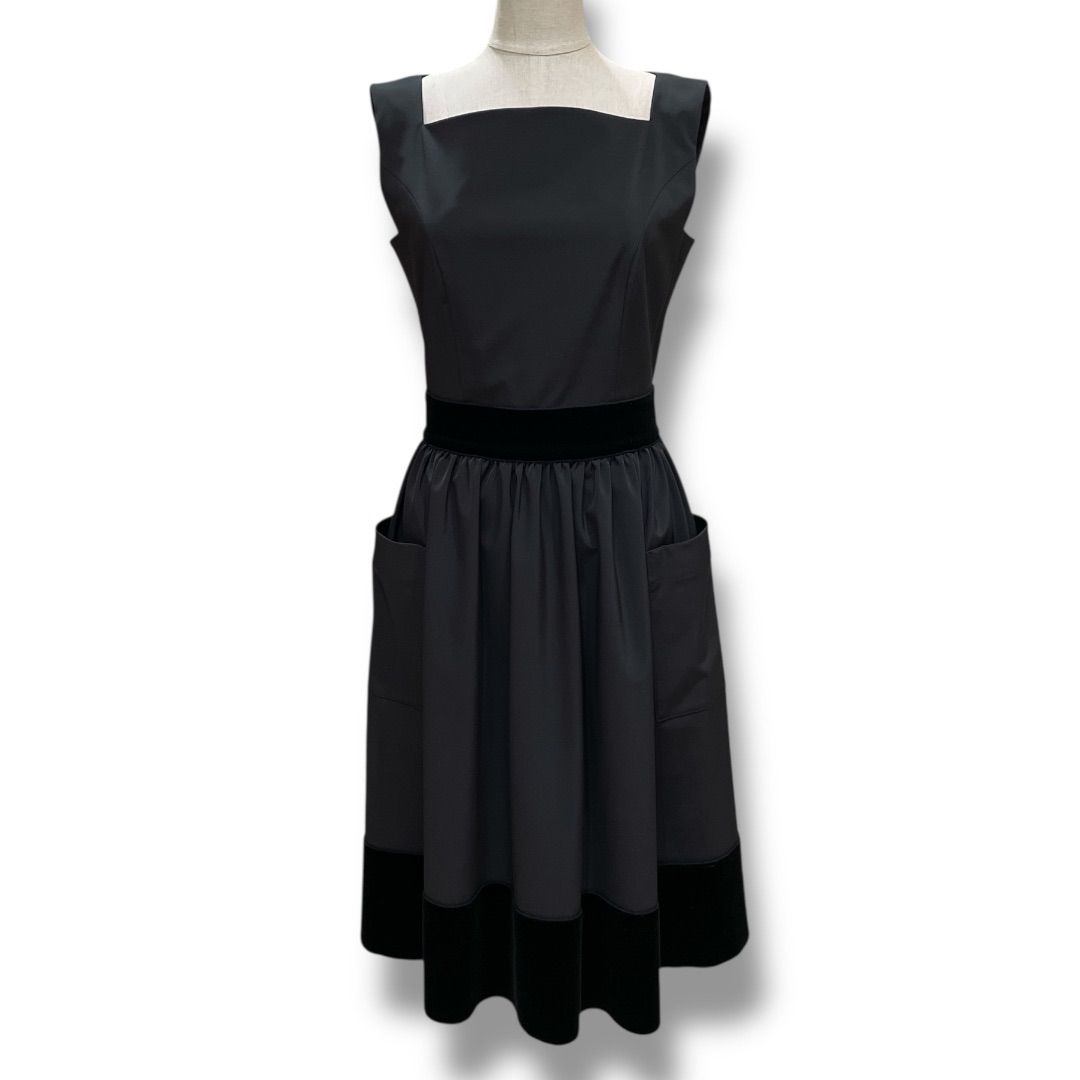 FOXEY NEW YORK フォクシーニューヨーク ベロア切替スクエアネック
