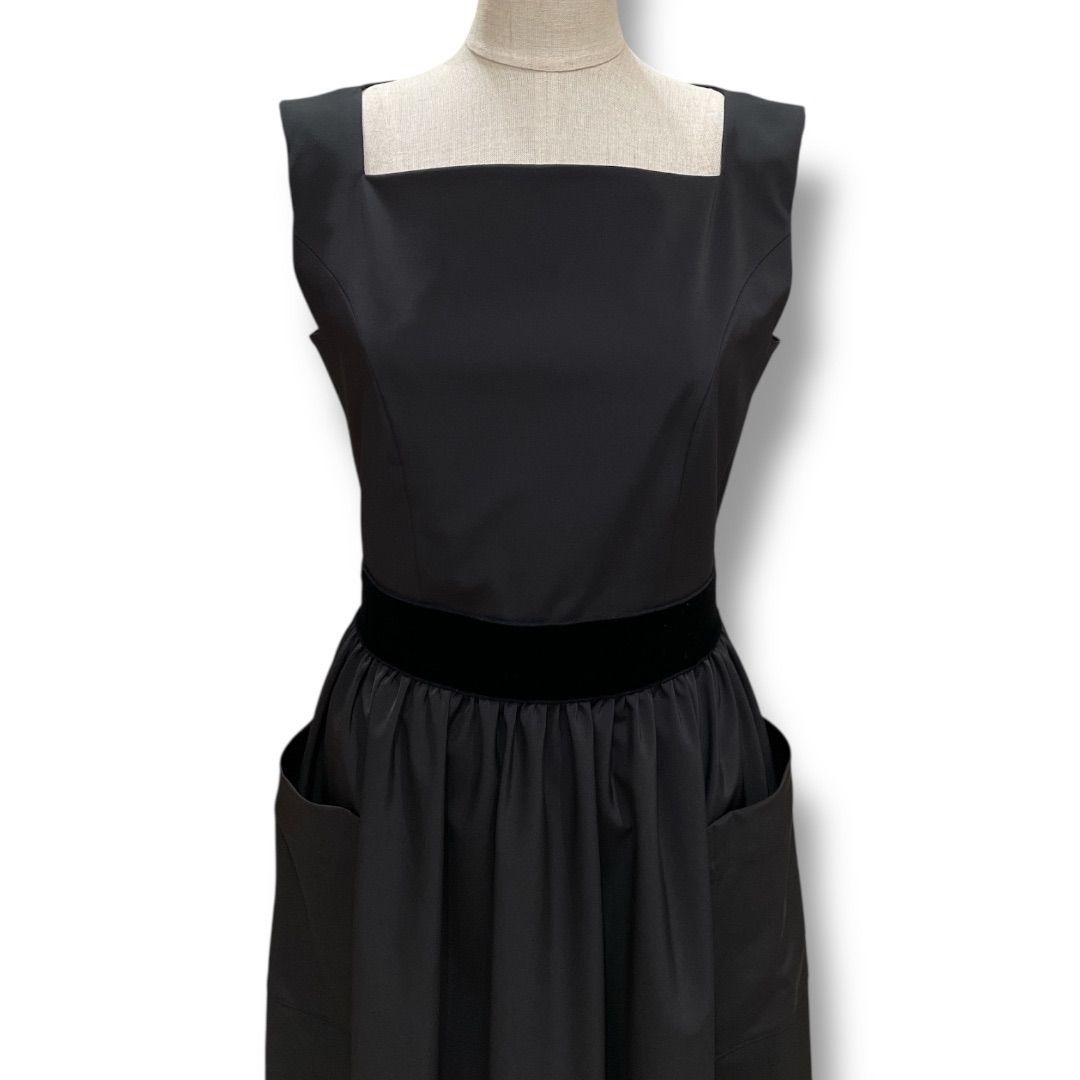 FOXEY NEW YORK フォクシーニューヨーク ベロア切替スクエアネック