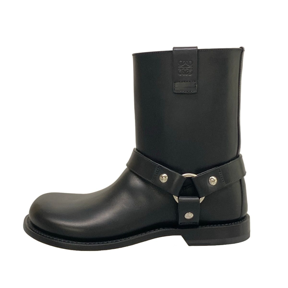 LOEWE(ロエベ) ショートブーツ 37 レディース美品 - 962401 黒 エンジニアブーツ/アウトソール一部張替済 レザー