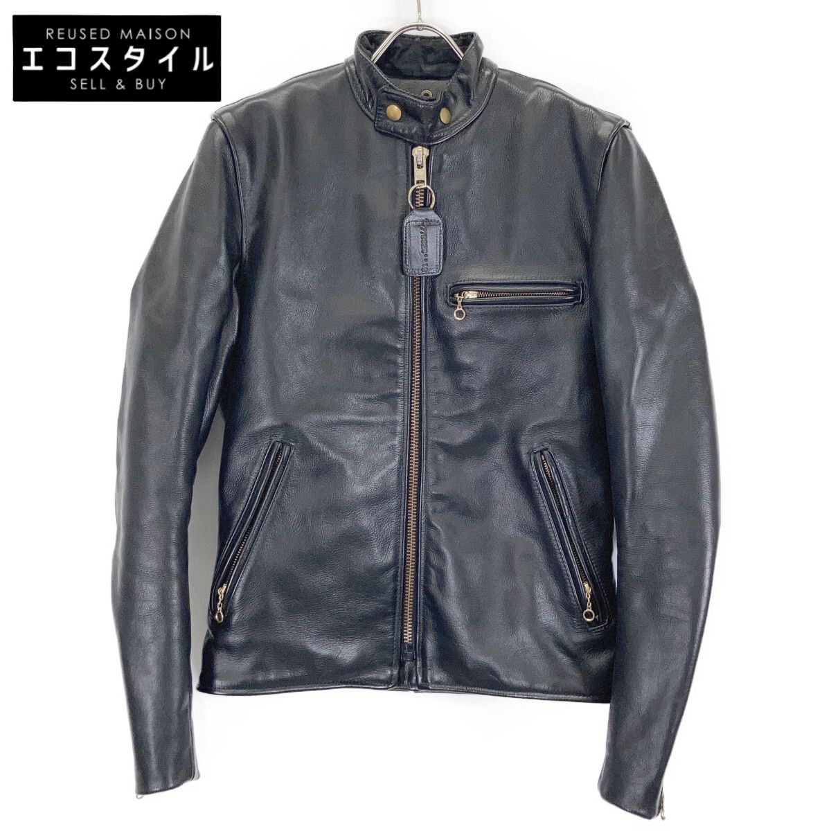 VANSON　バンソン　タイプB ブラック カウハイド シングルライダース　34