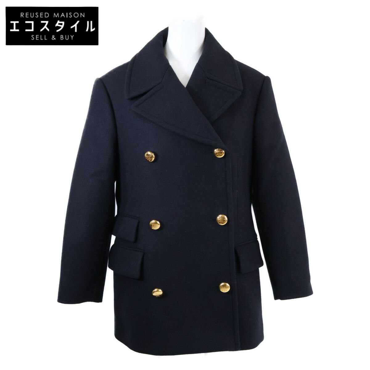 PRADA　プラダ　【国内正規/23年製】P649QE ウール 金ボタン ピー　40