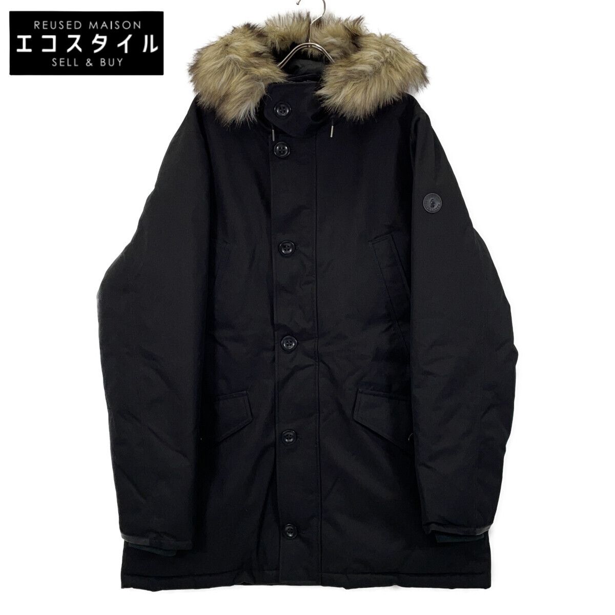 POLO RALPH LAUREN　ポロ ラルフローレン　ブラック ファー付き ダウンジャケット　XL