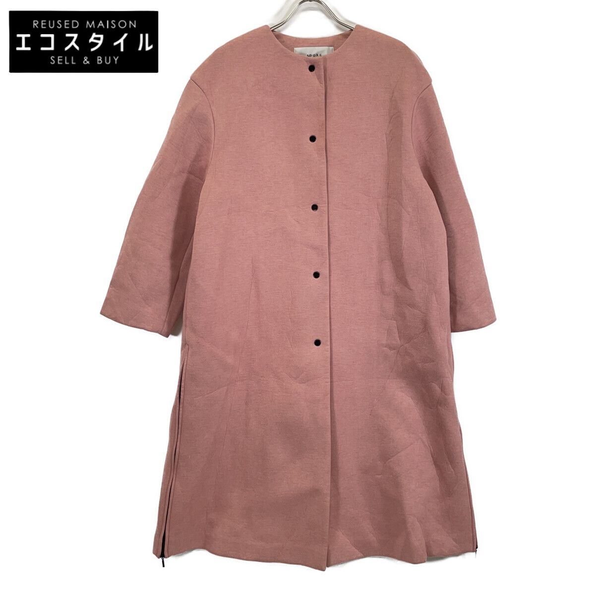 ADORE　アドーア　531-1252924 ピンク ウールミックスボンディングコート　36