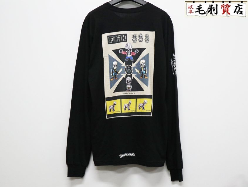 CHROME HEARTS クロムハーツ サイズL FOTI ロングスリーブ Tシャツ ブラック スカルモチーフ 美品 カットソー トップス