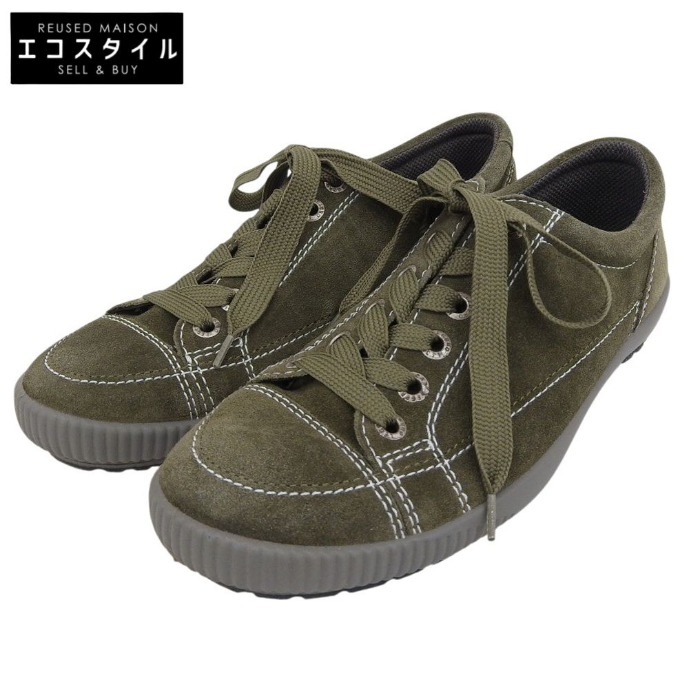 LEGERO　レジェロ　美品 レースアップ スエード スニーカー シューズ レディース カーキ 4 1/2 175-820　4 1/2
