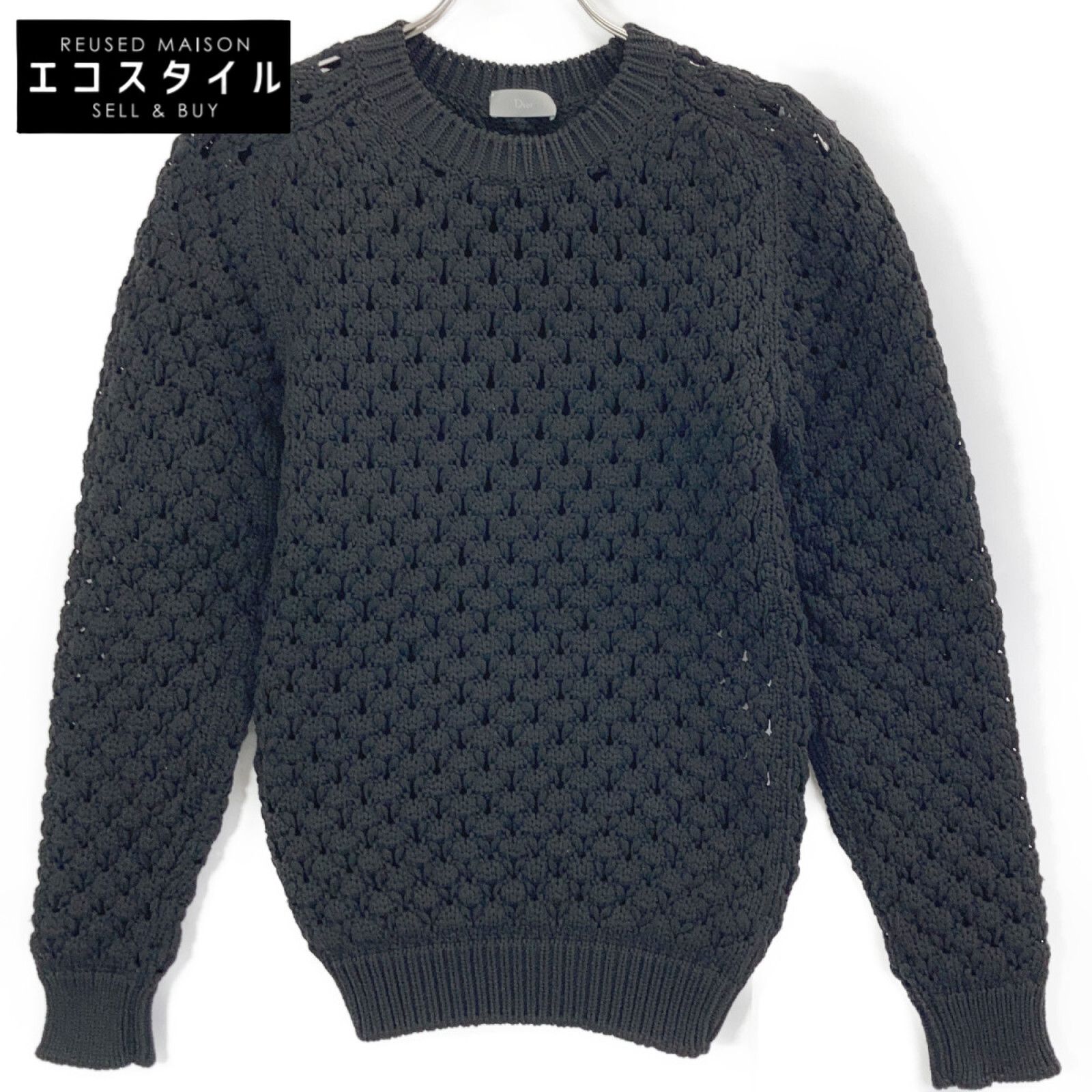 Dior HOMME　ディオールオム　563M612AT120 ブラック 透かし編み ニット セーター　XS