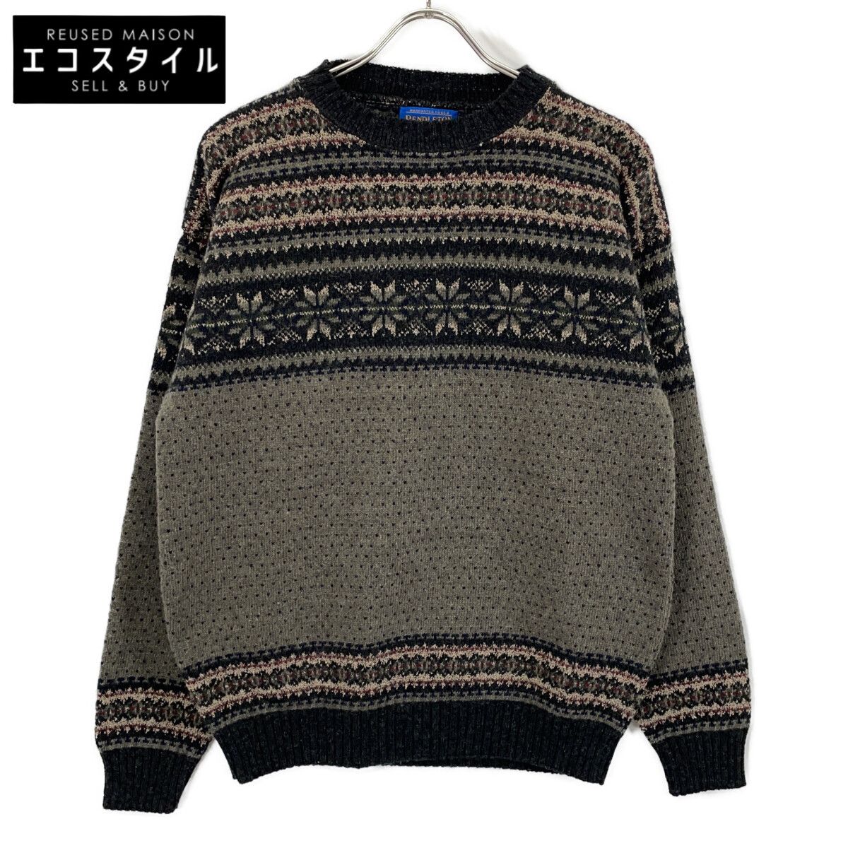 PENDLETON　ペンドルトン　90s~ USA製 グレー フェアアイル ニットセーター　S