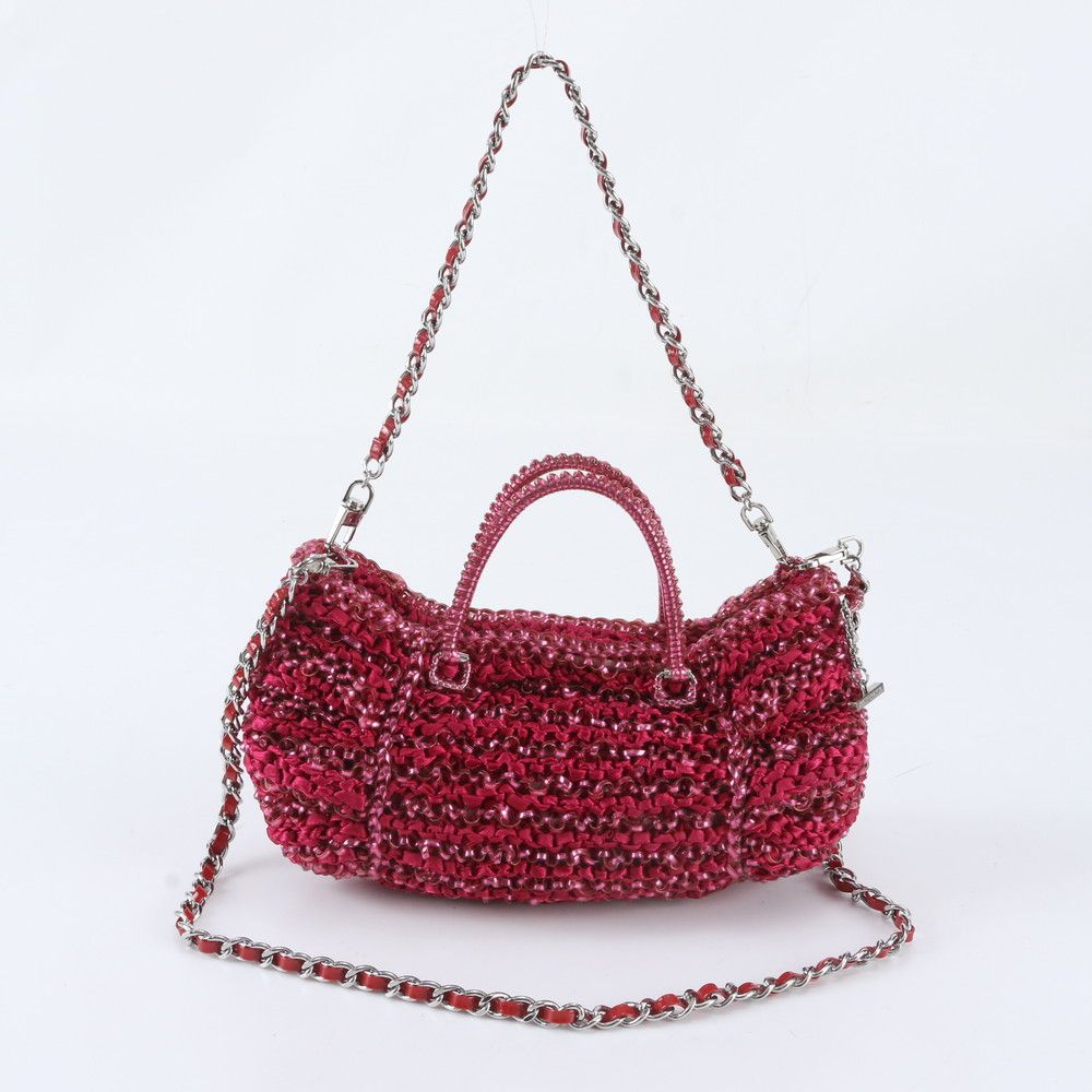 美品 アンテプリマ ワイヤーバッグ 編み込み 2WAY チェーン ショルダー