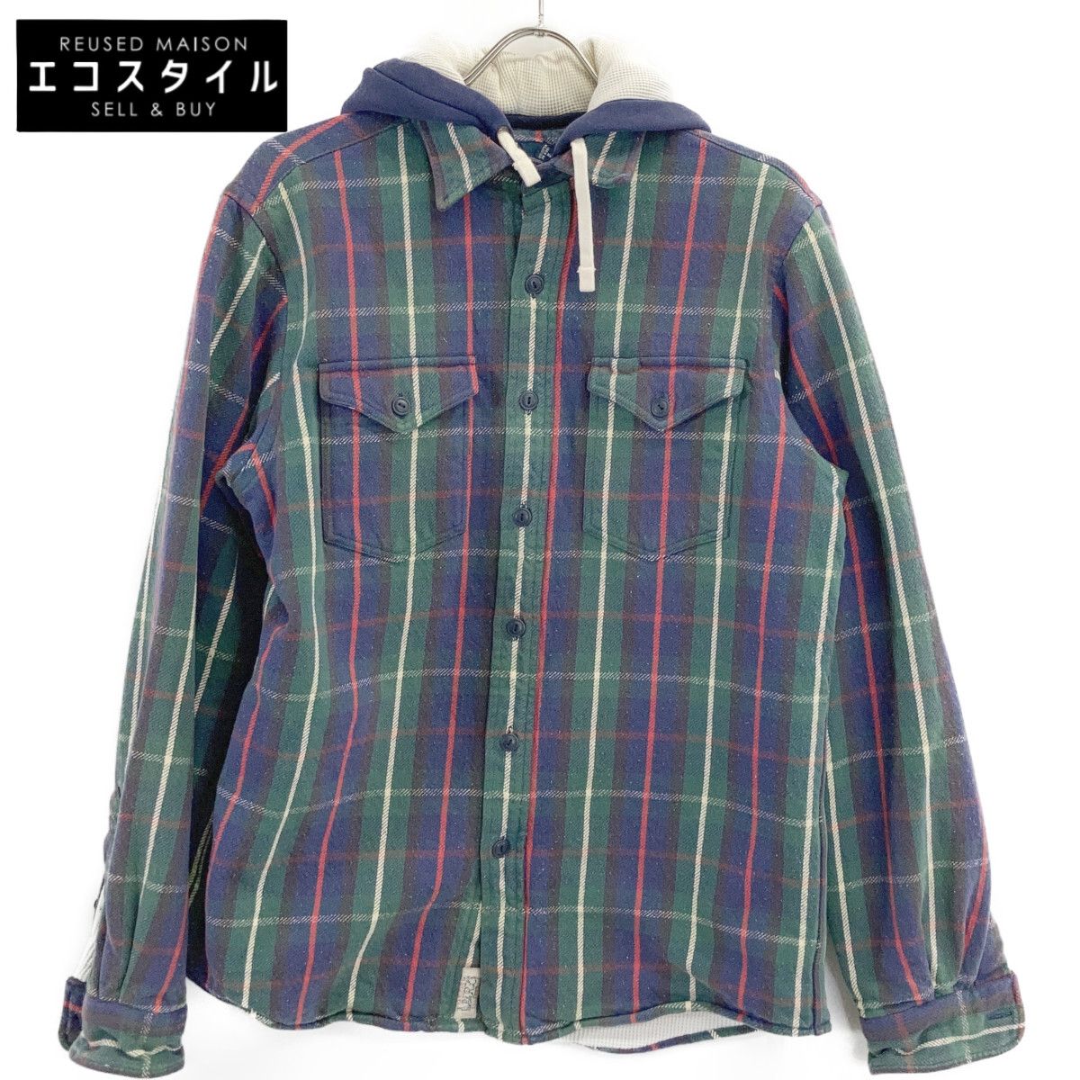 POLO RALPH LAUREN　ポロ ラルフローレン　裏地サーマル チェックネルシャツ　M
