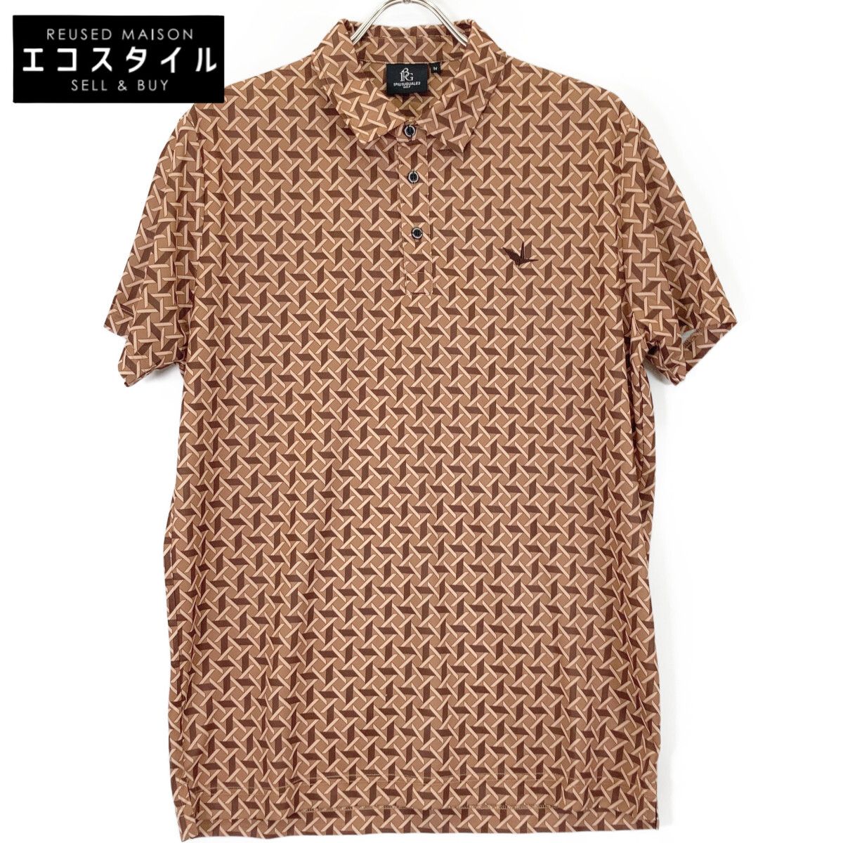 1piu1uguale3　ウノピゥウノウグァーレトレ　GOLF GCT003 113 GOLF CLASSIC / S/S POLO ORIZURU 総柄 半袖ポロシャツ/　IV