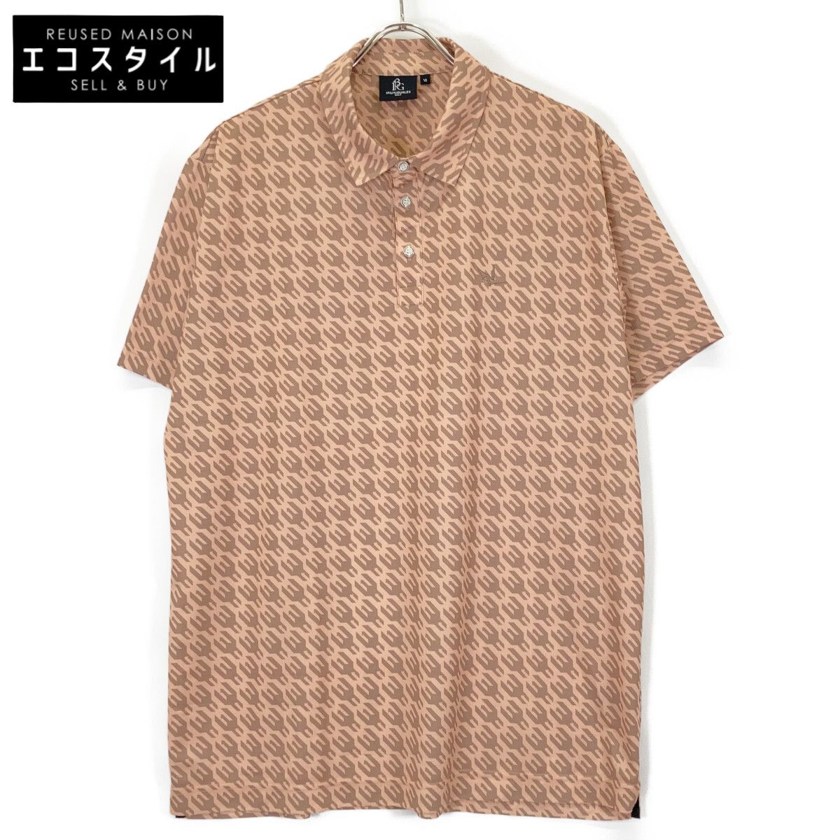 1piu1uguale3　ウノピゥウノウグァーレトレ　GOLF GCT001 113 GOLF CLASSIC / S/S POLO CHIDORI 総柄 半袖ポロシャツ/　VI