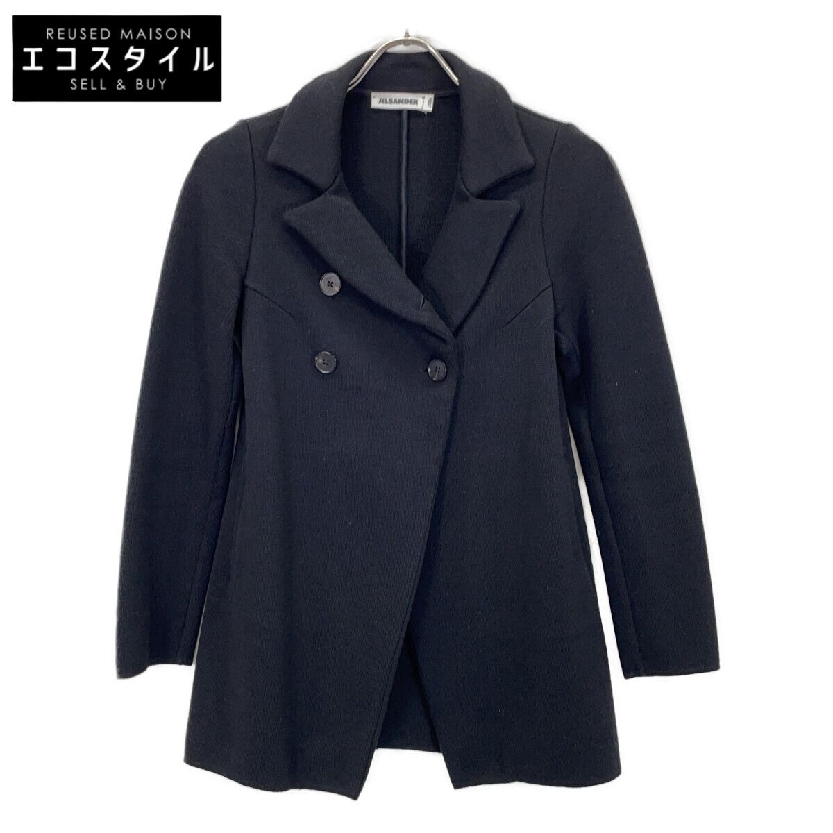 JILSANDER　ジルサンダー　JSPM757021 ブラック ウール100 ダブルブレストジャケット　34