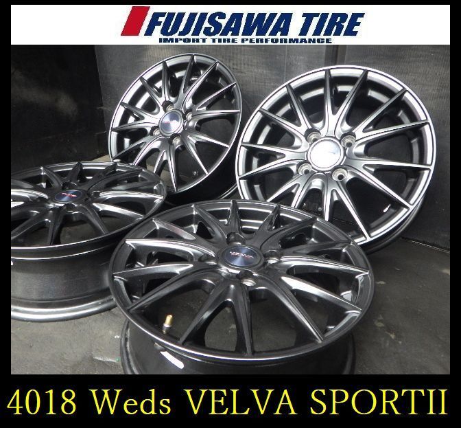 【4018】B▲送料無料▲Weds VELVA SPORTII▲14x5.0J 4穴 PCD100 +39▲4本 26103864