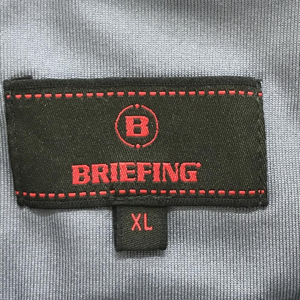 超美品】ブリーフィング 半袖ハイネックシャツ グレー×白 ボーダー