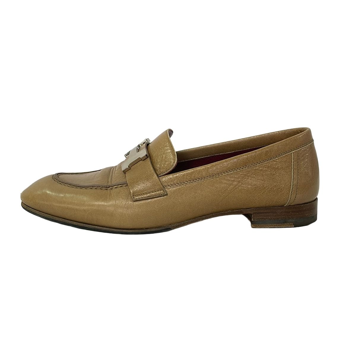HERMES(エルメス) ローファー 34 1/2 レディース - ベージュ シルバー金具 レザー