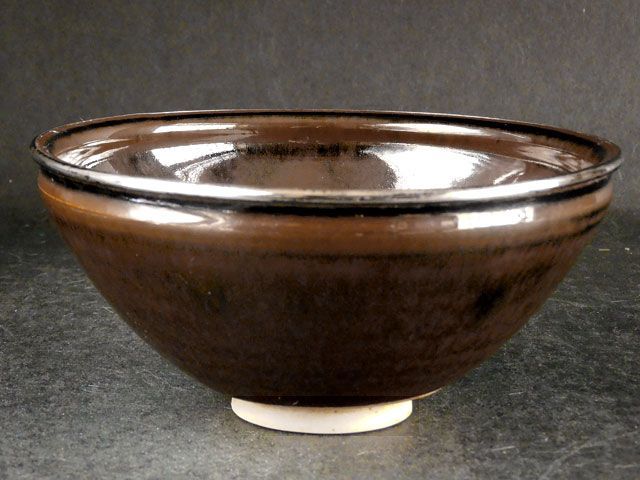 加藤藤山 金結晶天目茶盌 箱書付前大徳大橋香林 共箱合布 抹茶碗 抹茶茶碗 在銘 前大徳寺 大橋 香林 書付 結晶 天目 茶碗 銘 「和」 加藤 藤山 銀覆輪