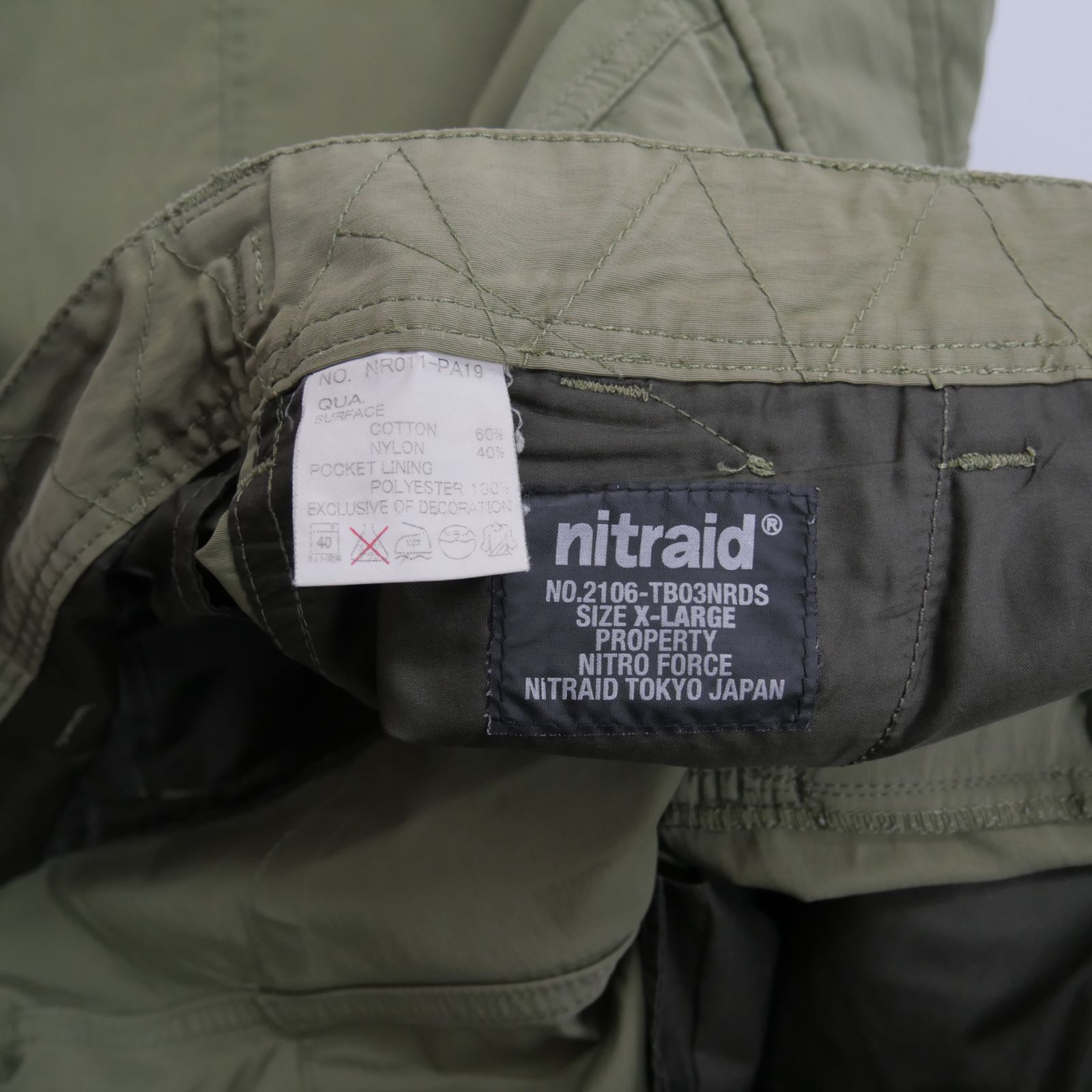 nitraid ナイトレイド コットン ナイロン カーゴパンツ サイズXL