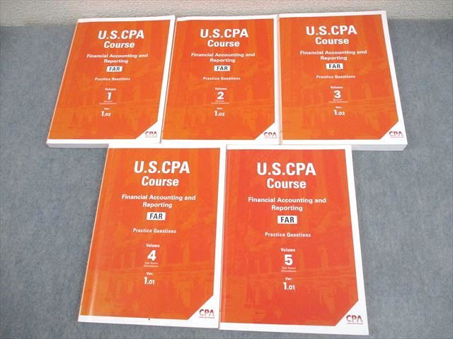 CPA会計学院 米国公認会計士講座 U.S.CPA FAR Practice Questions Volume1−5 2025年合格目標 計5冊 078R4D