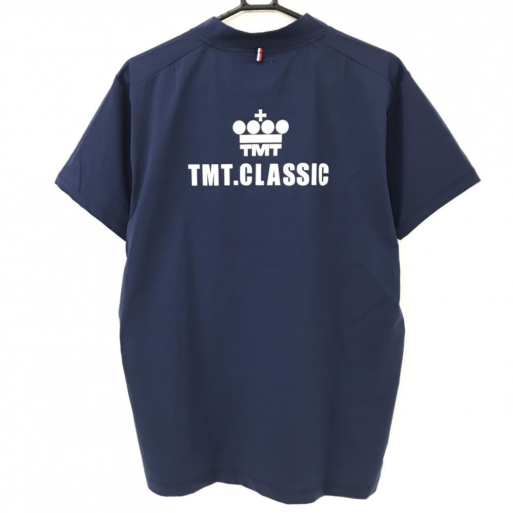 TMT CLASSIC モックネックシャツ ネイビー　Sダブルネーム 超美品】ティーエムティークラシック 半袖ハイネックシャツ ネイビー
