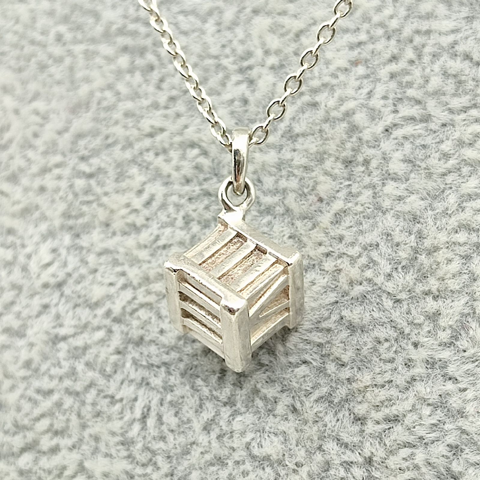【美品】ティファニー アトラス キューブ ネックレス 925 シルバー 美品】TIFFANY ティファニー アトラスキューブネックレス SILVER