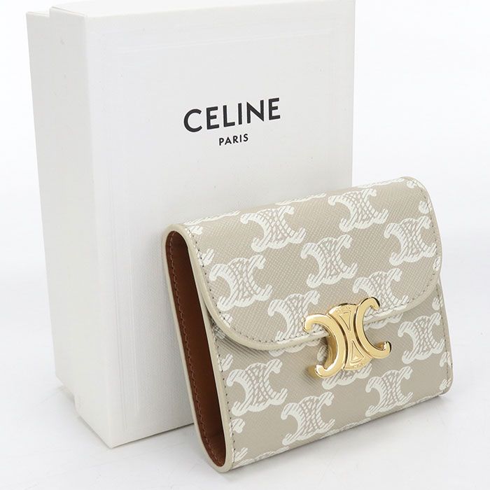 CELINE セリーヌ スモール フラップウォレット トリオンフキャンパス 10D782CQH 三つ折り財布 PVC【中古】 レディース
