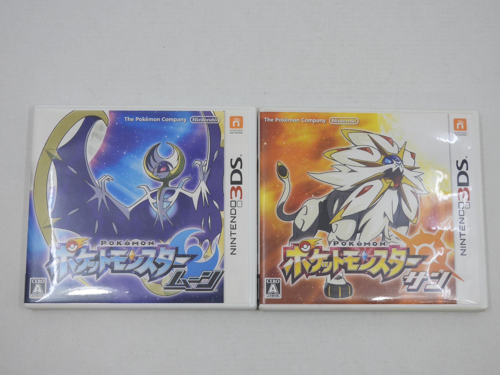 □【ポケカ2枚付】ポケットモンスター サン＆ムーン ゲームソフト 2点