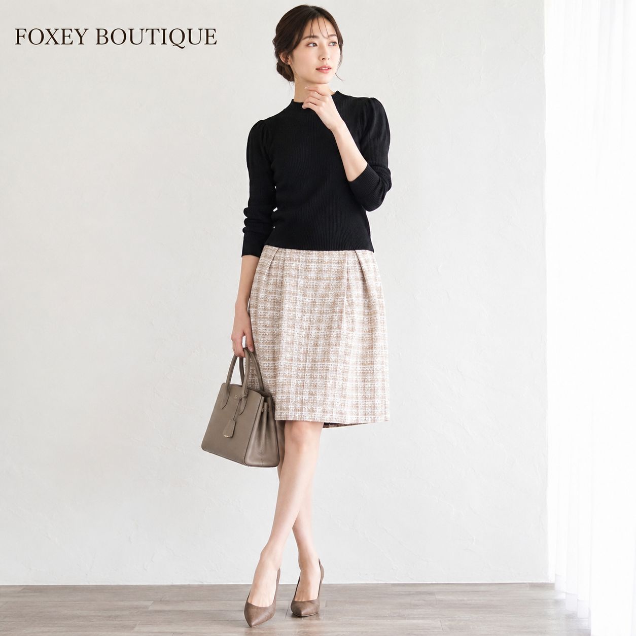 美品　FOXEY フォクシー　ツイード　ニット　ジャケット FOXEY BOUTIQUE フォクシー ニットツイード調 ジャケット 38 美品
