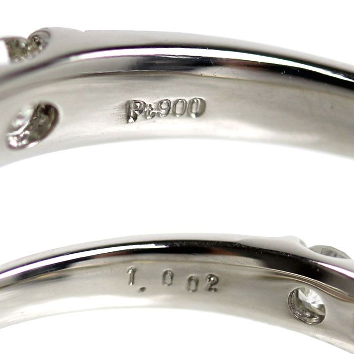 Pt900プラチナ ハーフエタニティ リング・指輪 ダイヤモンド1.002ct 14