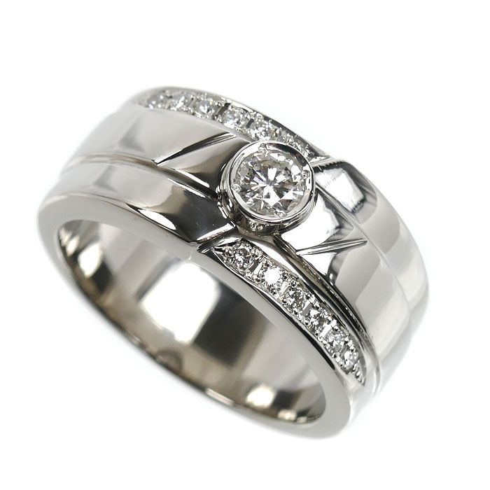 Pt900プラチナ リング・指輪 ダイヤモンド0.30ct/0.20ct 24号 30.2g