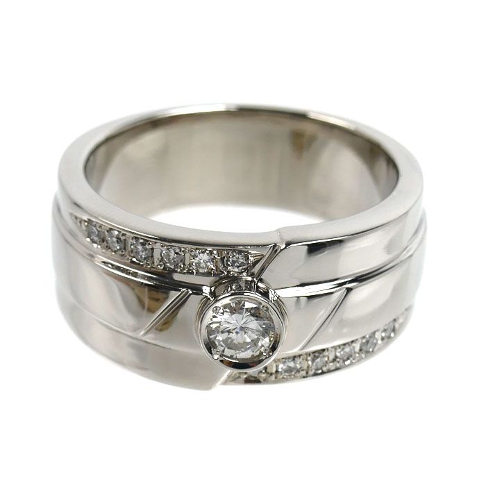 Pt900プラチナ リング・指輪 ダイヤモンド0.30ct/0.20ct 24号 30.2g