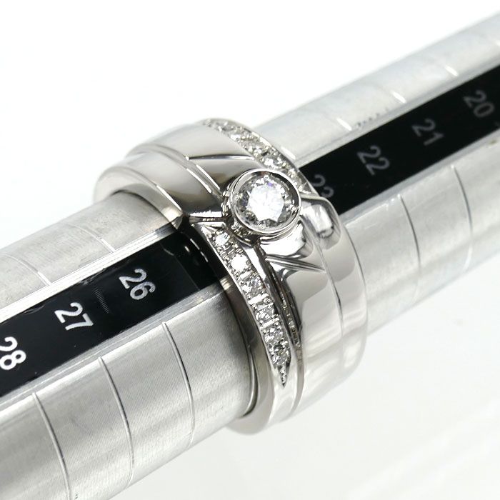 Pt900プラチナ リング・指輪 ダイヤモンド0.30ct/0.20ct 24号 30.2g