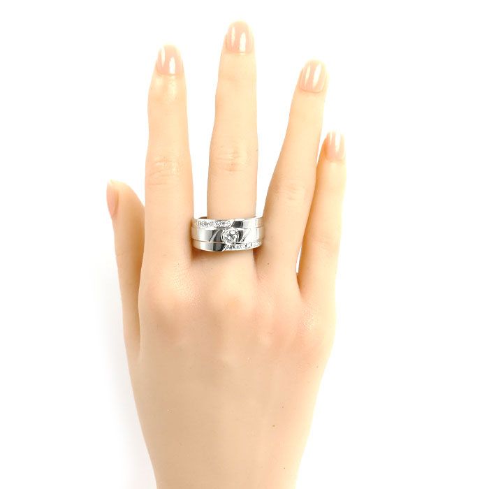 Pt900プラチナ リング・指輪 ダイヤモンド0.30ct/0.20ct 24号 30.2g