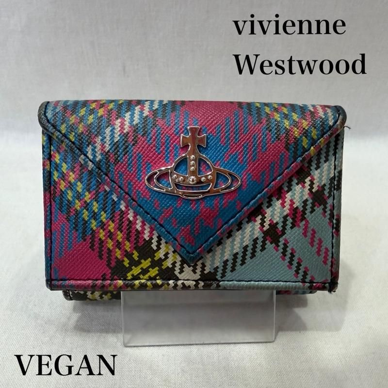 ヴィヴィアンウエストウッド vegan wallet エンベロープウォレット envelope コンパクト チェック柄 オーブロゴ レディース - ISItems【USED】【古着】【中古】50162393