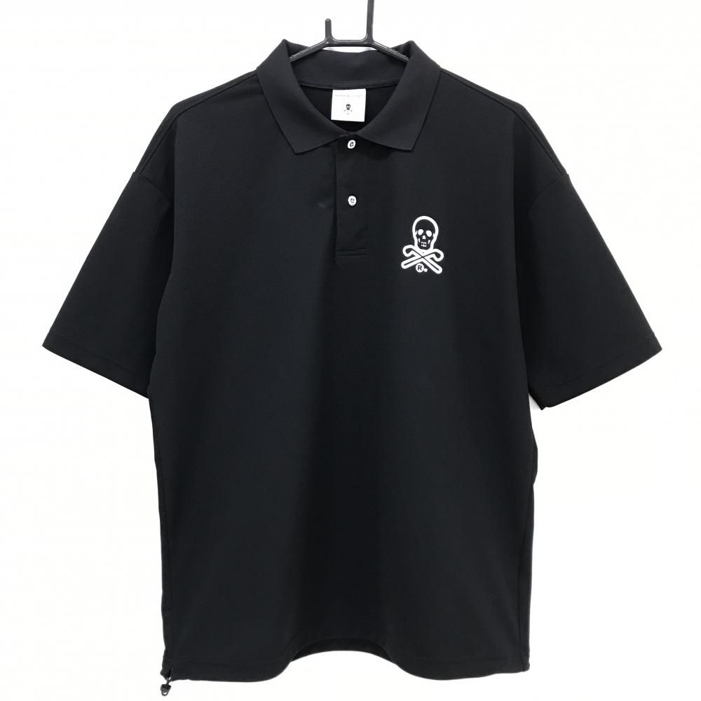 超美品】マークアンドロナ 半袖ポロシャツ 黒 スカル 背面英字 メンズ