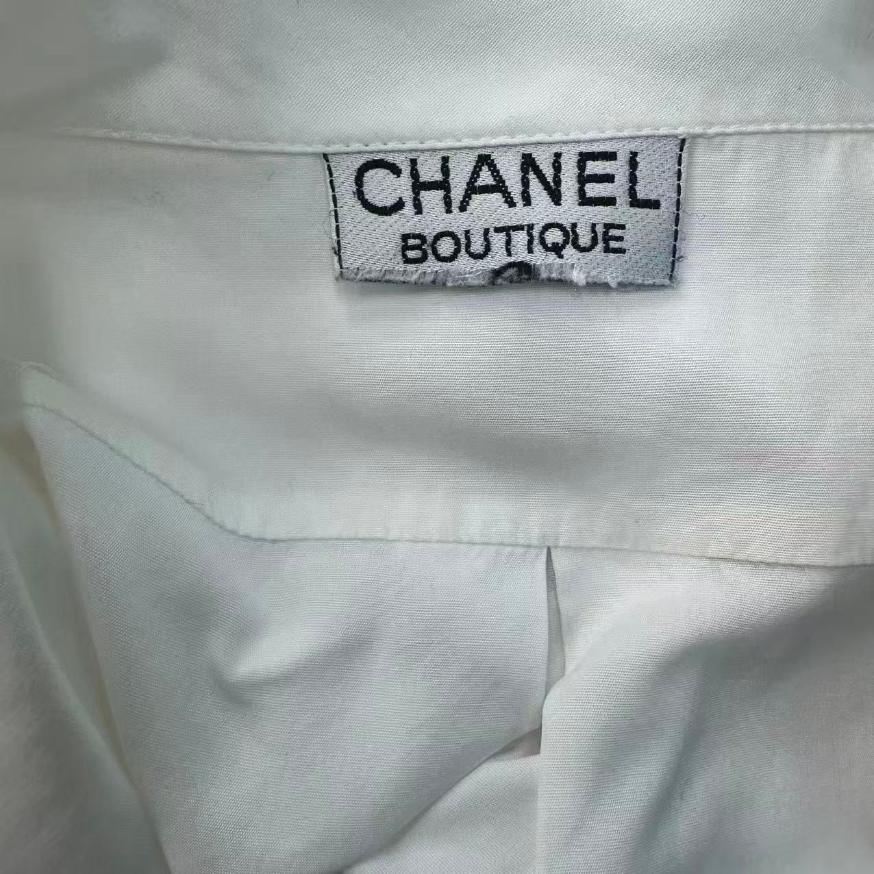 美品 CHANEL シャネル ブラウス シャツ 金ボタン ココボタン 立体