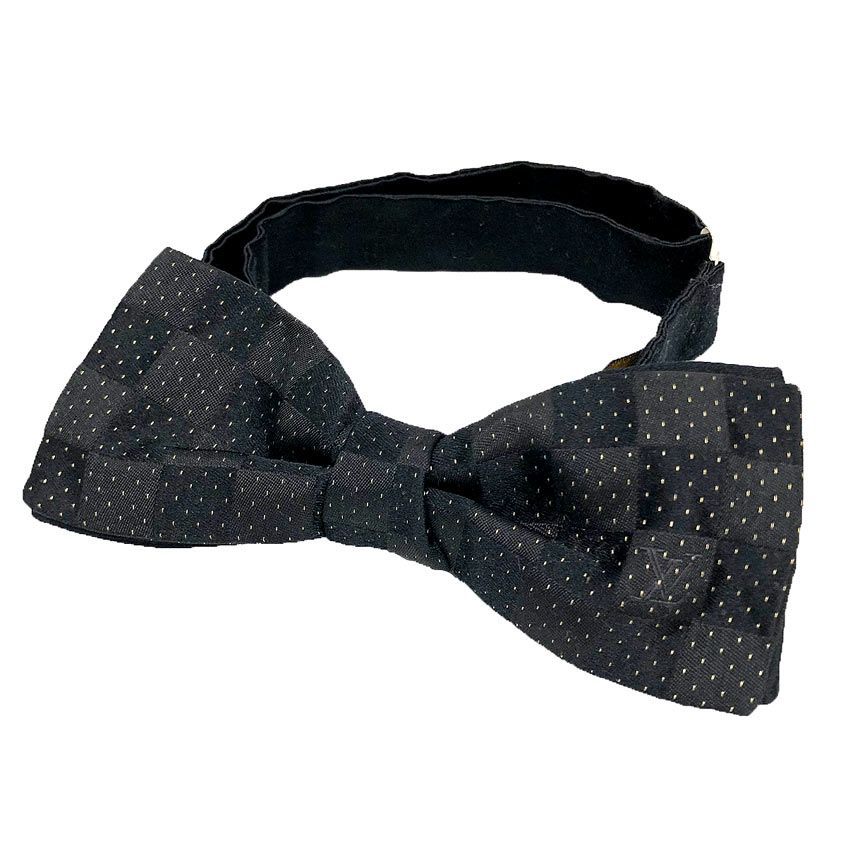 ルイヴィトン LOUIS VUITTON 蝶ネクタイ M74722 ダミエ ドット ボウタイ ブラック 黒 シルク aq13027