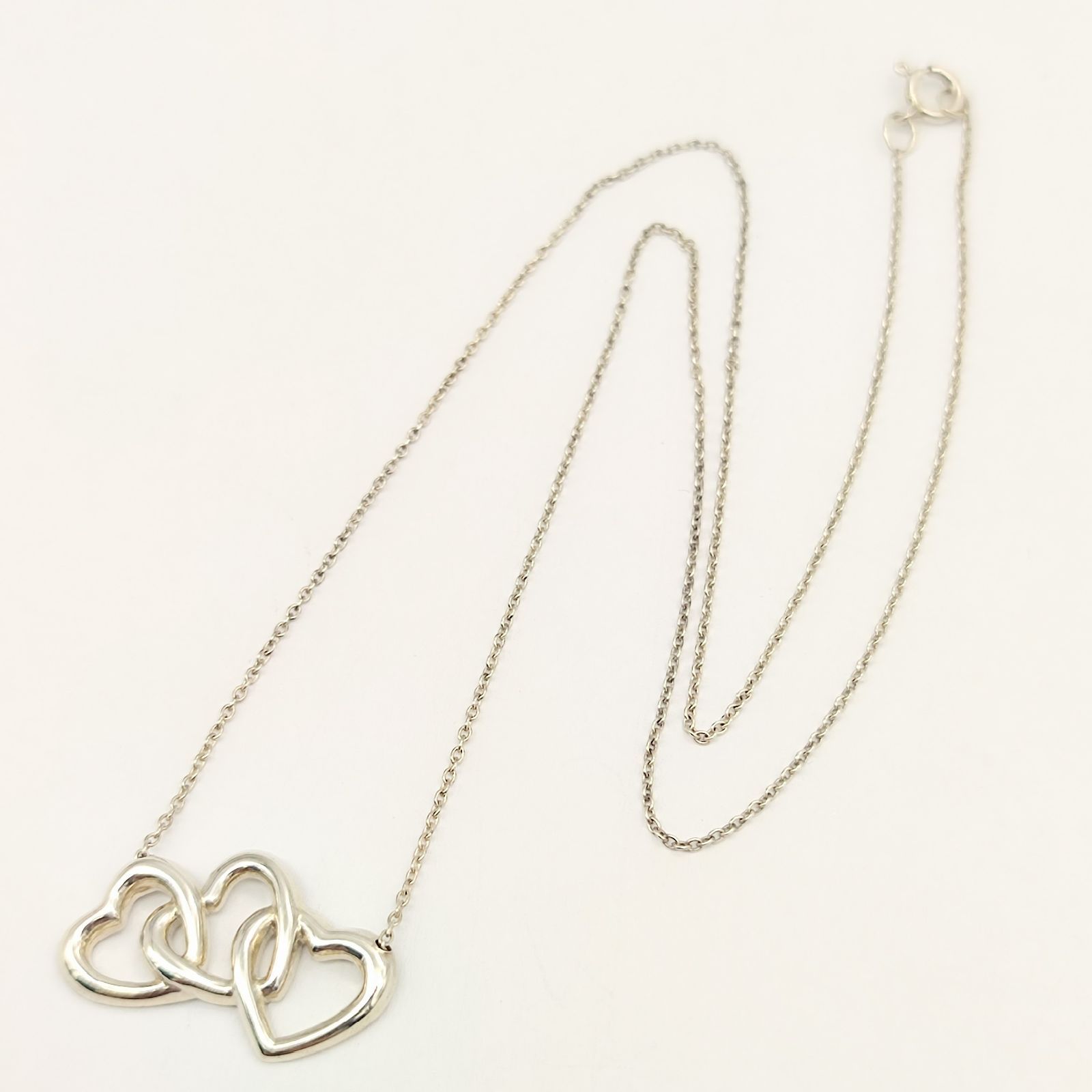 美品】TIFFANY ティファニー トリプルハートネックレス オープンハート