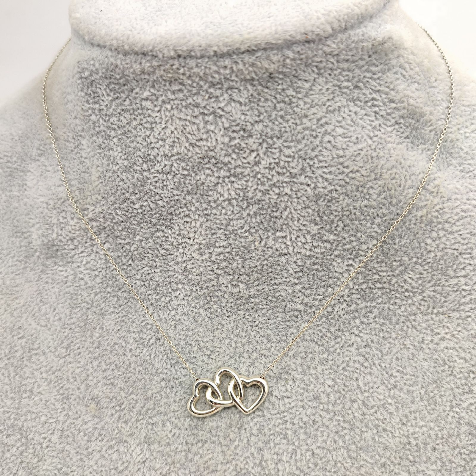 美品】TIFFANY ティファニー トリプルハートネックレス オープンハート