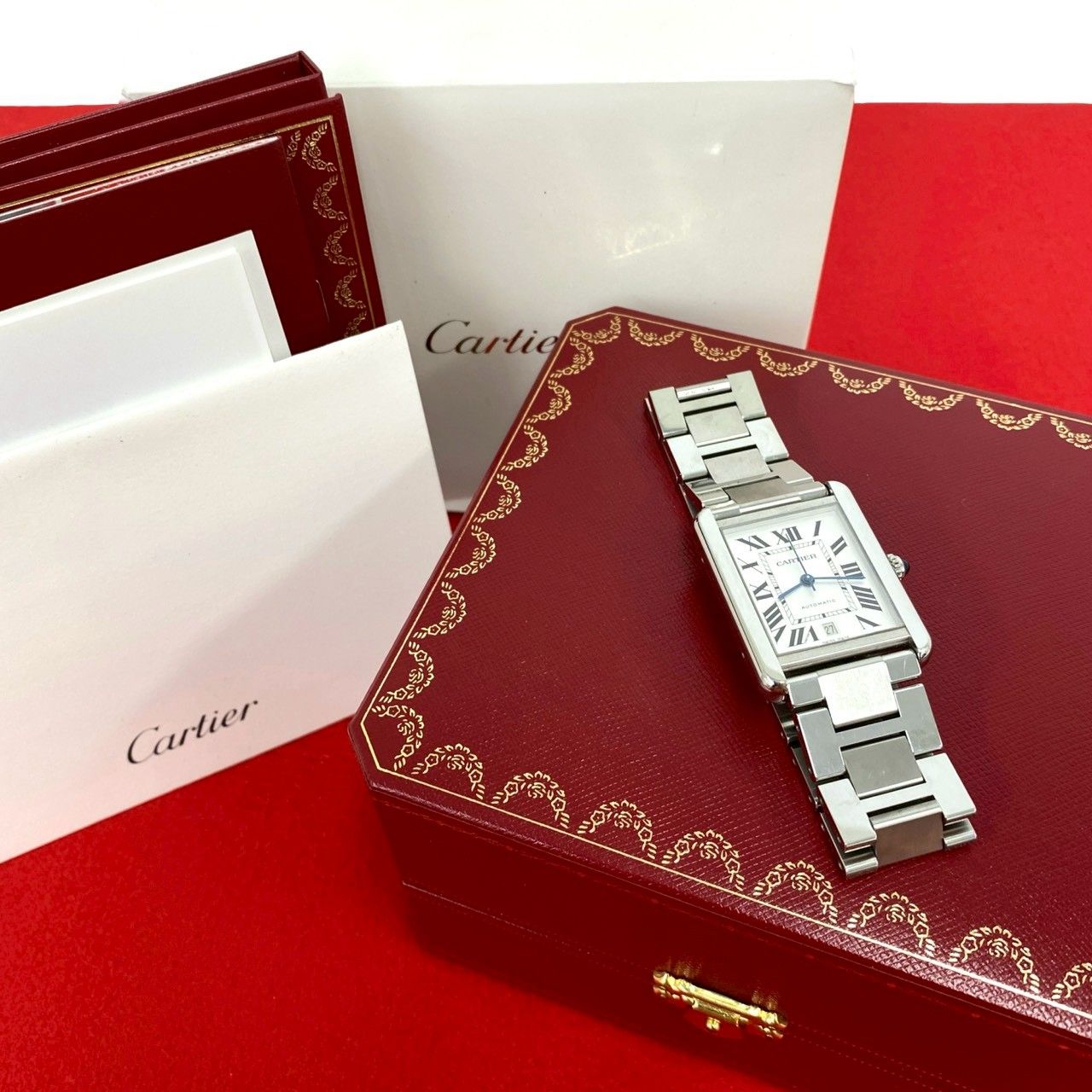 極 美品 保存箱付き CARTIER カルティエ タンク ソロ XL ステンレス