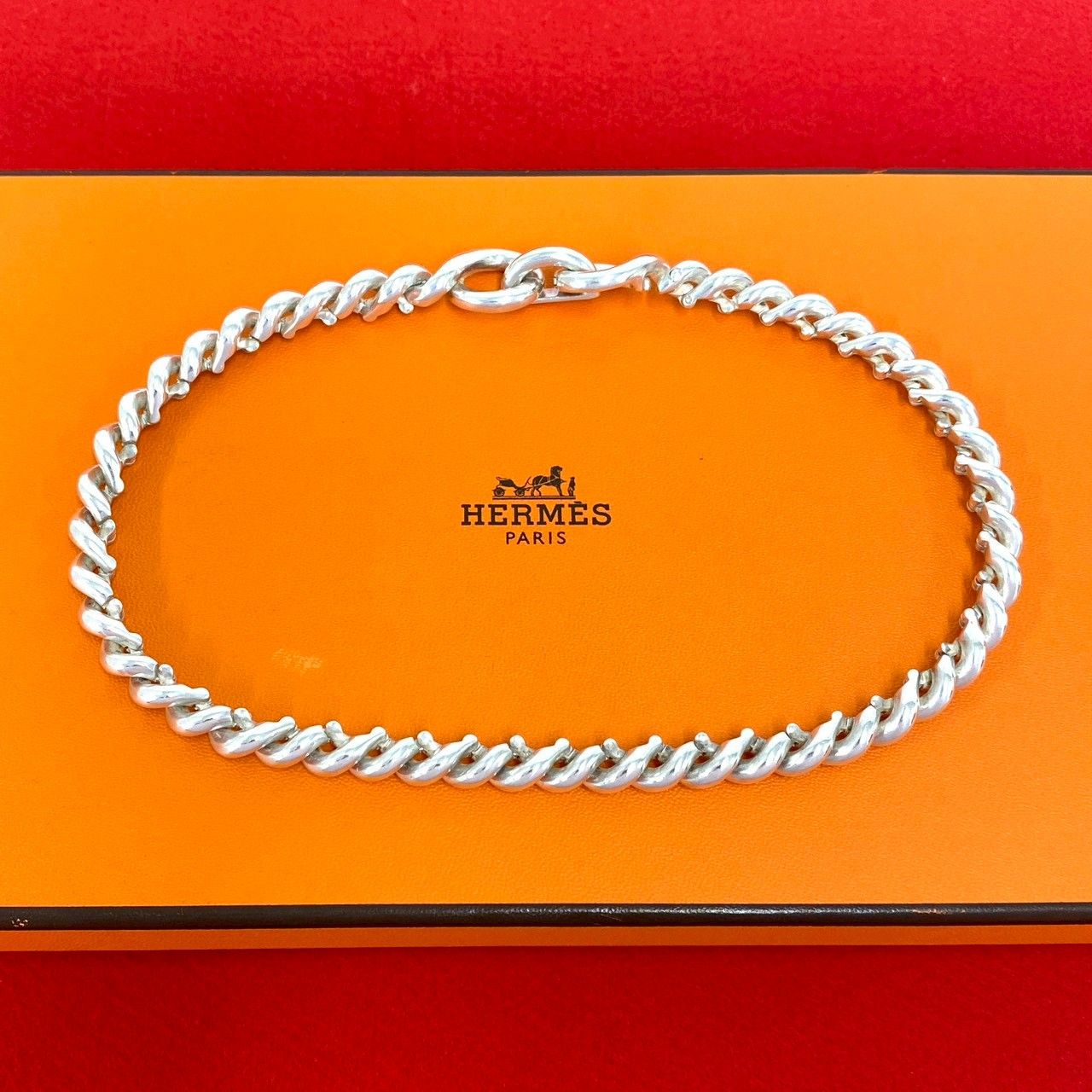 極 美品 HERMES エルメス ヴィンテージ トルサード ネックレス