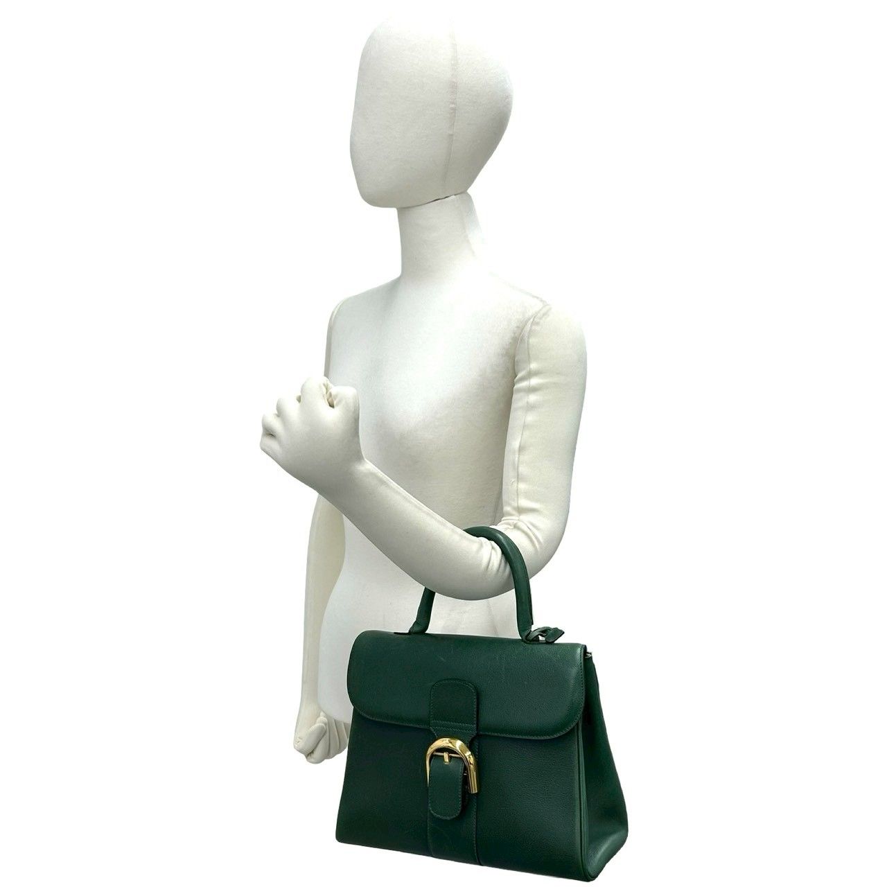 r*a様 Delvaux ハンドバッグ ダークグリーン 極 美品 ミラー付き 